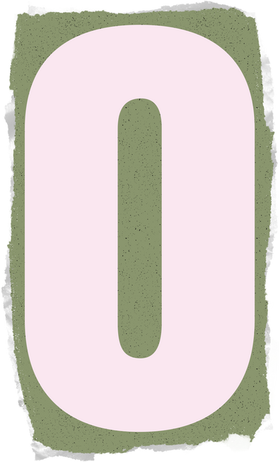 retro zine letter o cut out