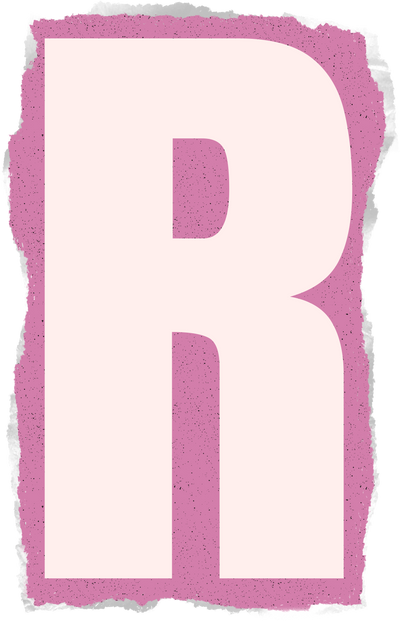 retro zine letter r cut out