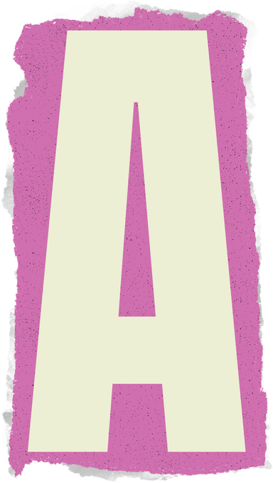 retro zine letter a cut out